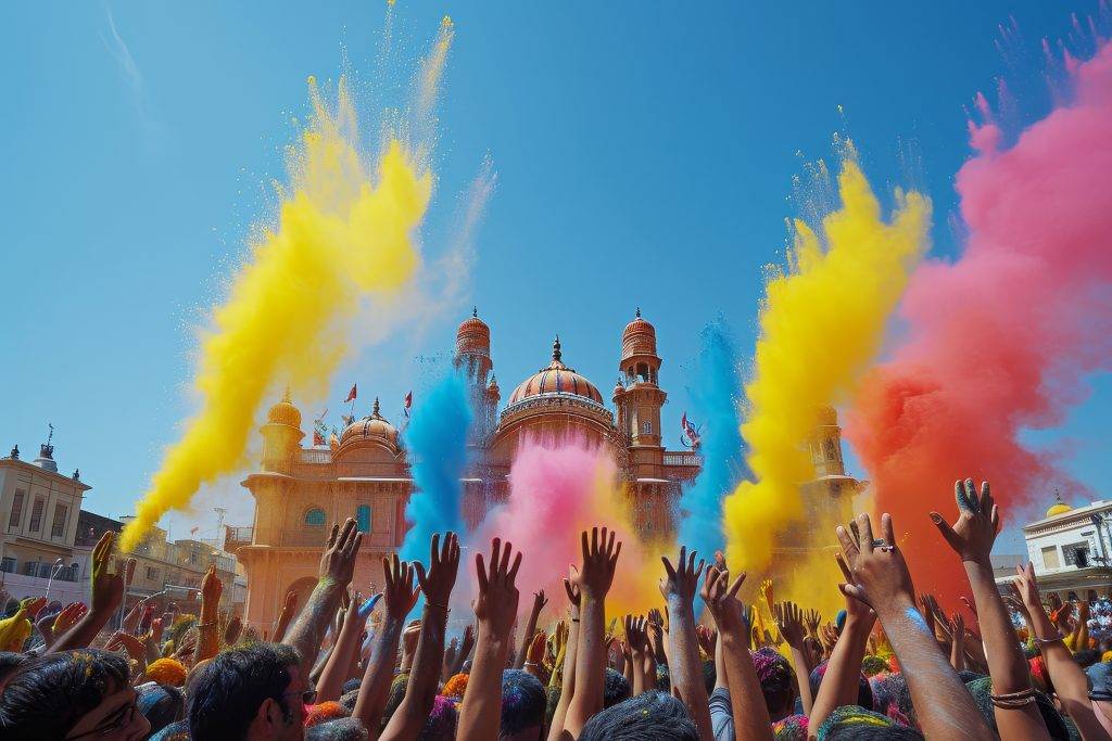 Vrindavan Mathura Celebrating Holi 2025