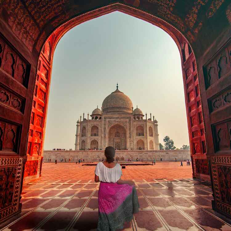 Lady at Taj Mahal